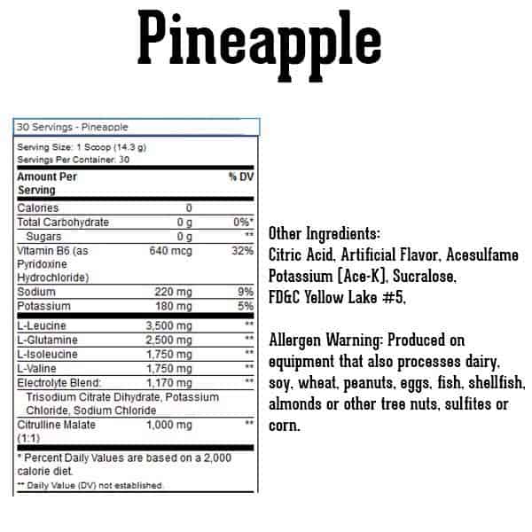 Scivation Xtend BCAAs 30 Servs Pineapple Nutrition Facts ArmourUP Asia