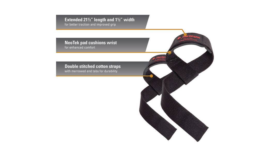 PADDED COTTON LIFTING STRAPS – Black - ArmourUP Asia
