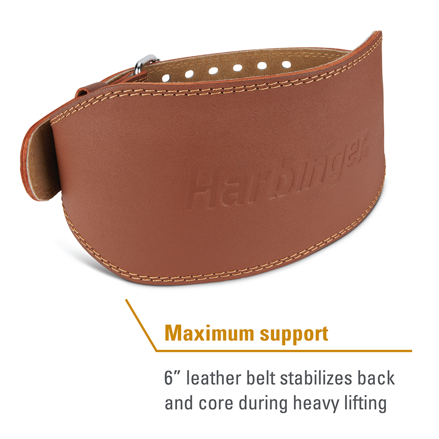 Harbinger 4 Padded Leather Weight Lifting Belt - Medium